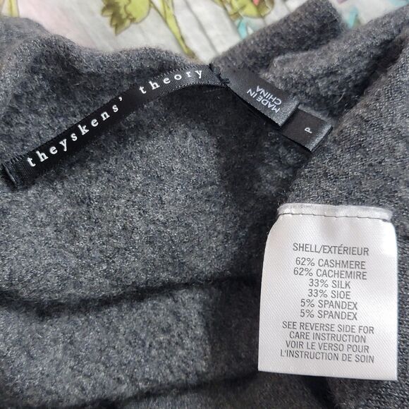 Theyskens Theory Sweater Womens XS* Gray Cashmere Silk Blend Off Shoulder Straps - Picture 9 of 11